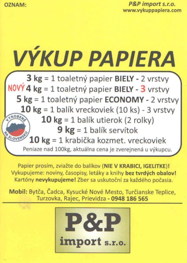 Plagát - výkup papiera