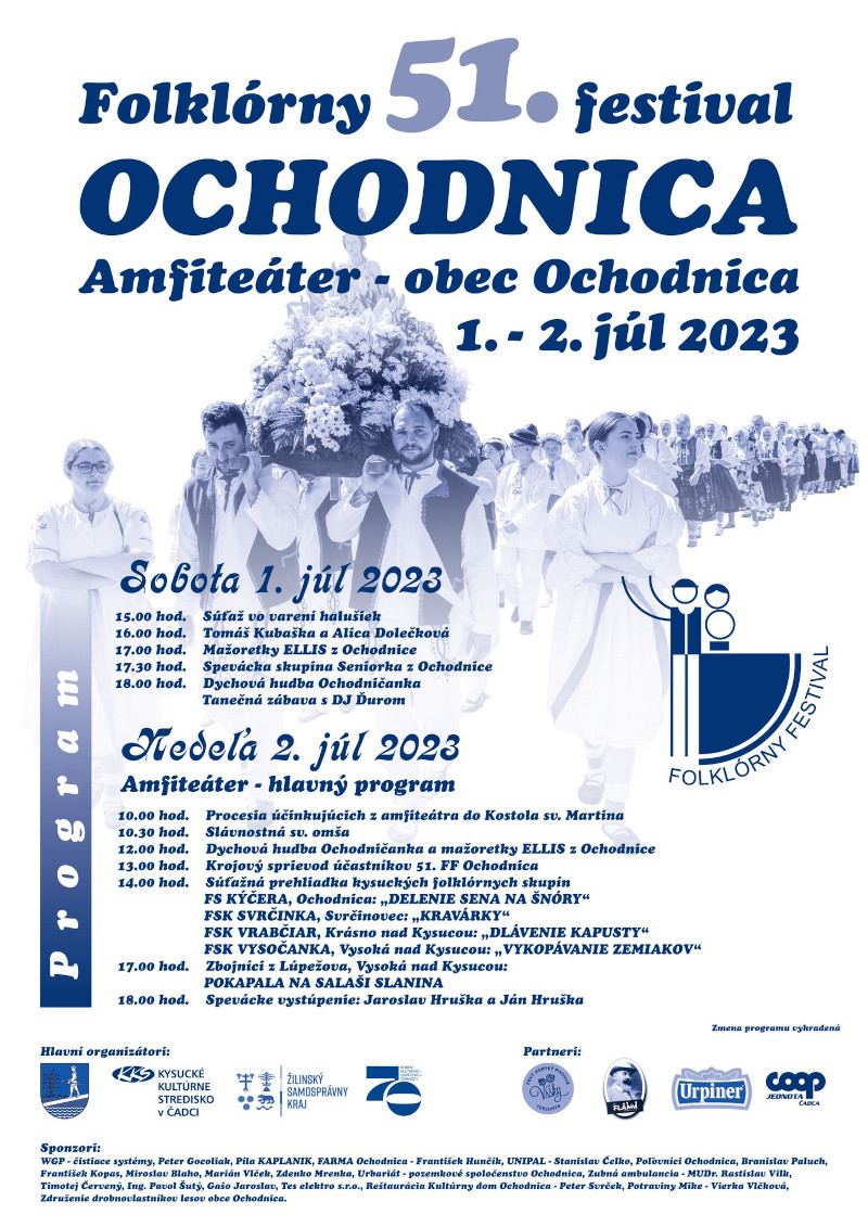 Plagát podujatia - Folklórny 51. festival Ochodnica