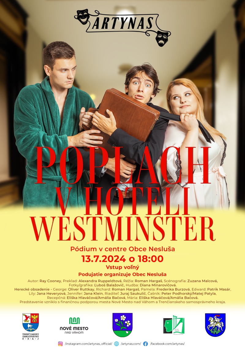 Plagát predstavenia Poplach v hoteli Westminster