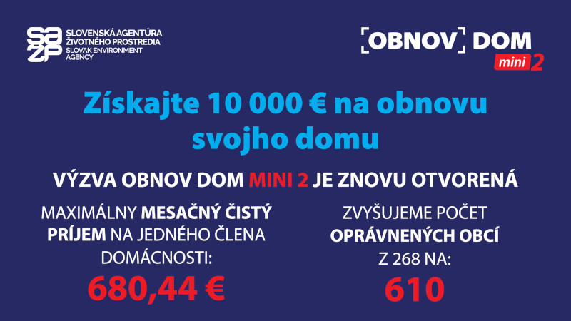 Výrez plagátu - Obnov dom mini 2 - 10 000 € na obnovu domu