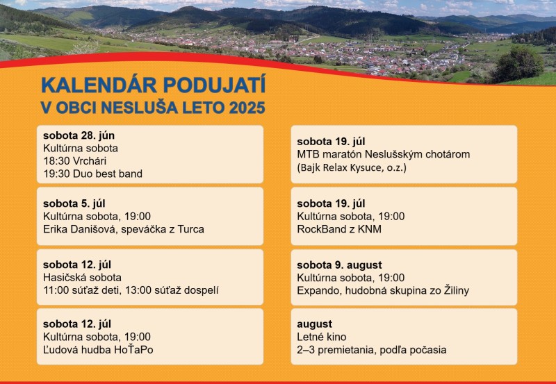 Kalendár podujatí na leto 2024