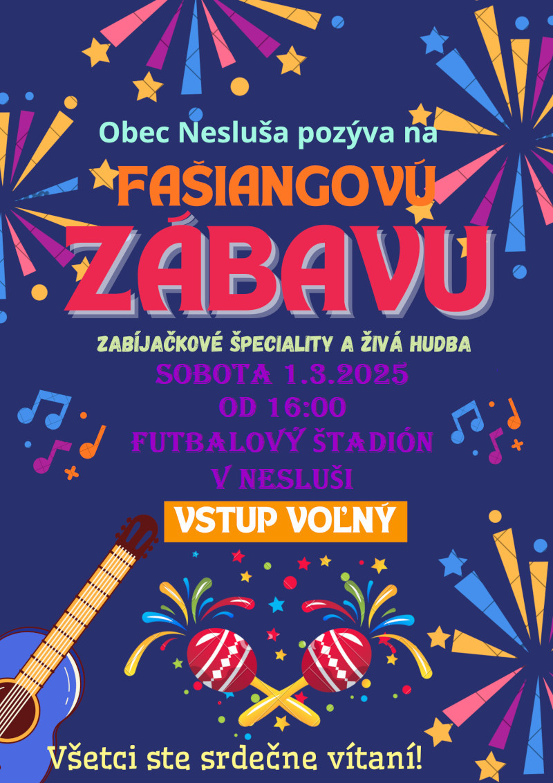 Plagát fašiangovej zábavy