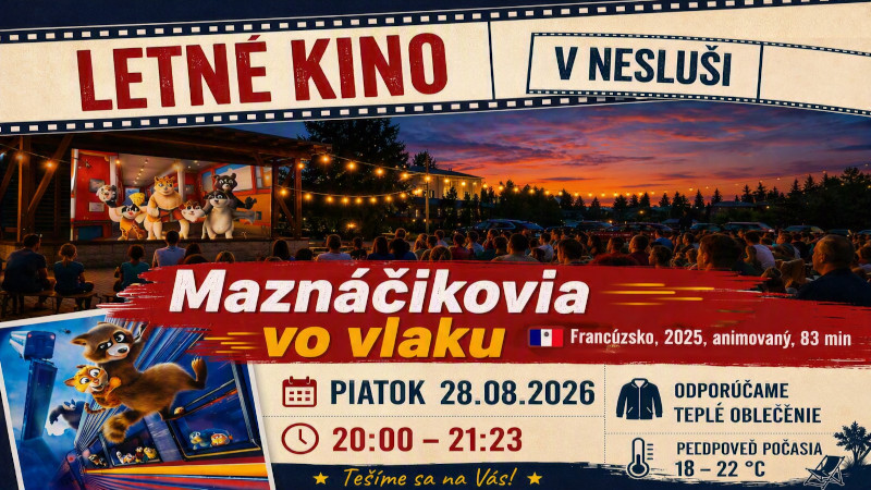 Letné kino v Nesluši - Maznáčikovia vo vlaku