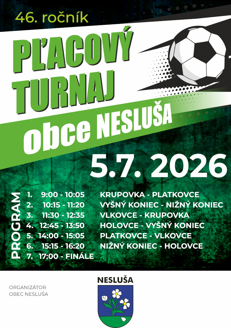 Pľacový turnaj Nesluša - plagát